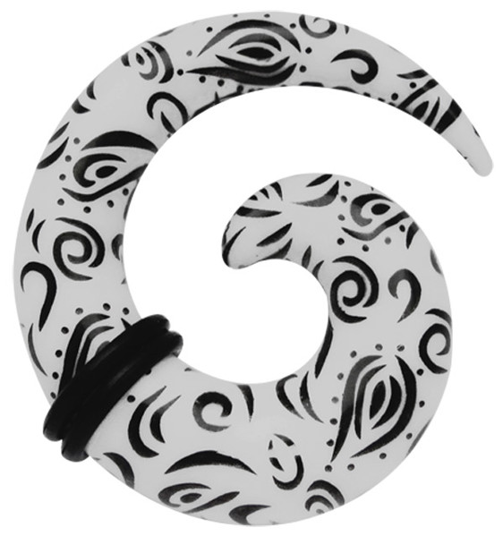 Bild von Ohrpiercing Schmuck Dehn Spirale aus Acryl mit Augen Tribal