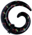 Bild von Ohrpiercing Dehn Spirale aus Acryl in 3-10 mm, schwarz mit Rosen
