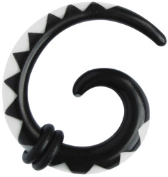 Bild von Ohrpiercing Schmuck Dehn Spirale aus Acryl mit Krokodil Muster