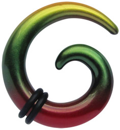 Bild von Ohrpiercing Dehn Spirale aus Acryl, grün verlaufend