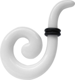 Bild von Ohr Piercing Schmuck Schnecke aus Acryl in weiß
