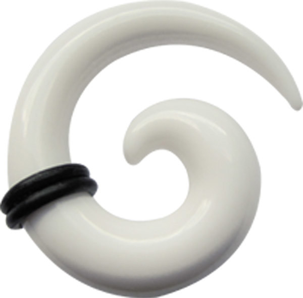 Bild von Ohr Piercing Schmuck Dehn Spirale aus Acryl in weiß