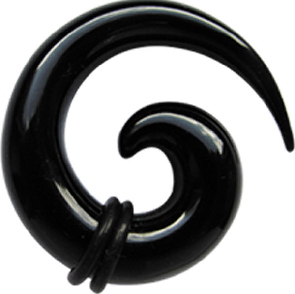 Bild von Ohr Piercing Schmuck Dehn Spirale aus Acryl in schwarz