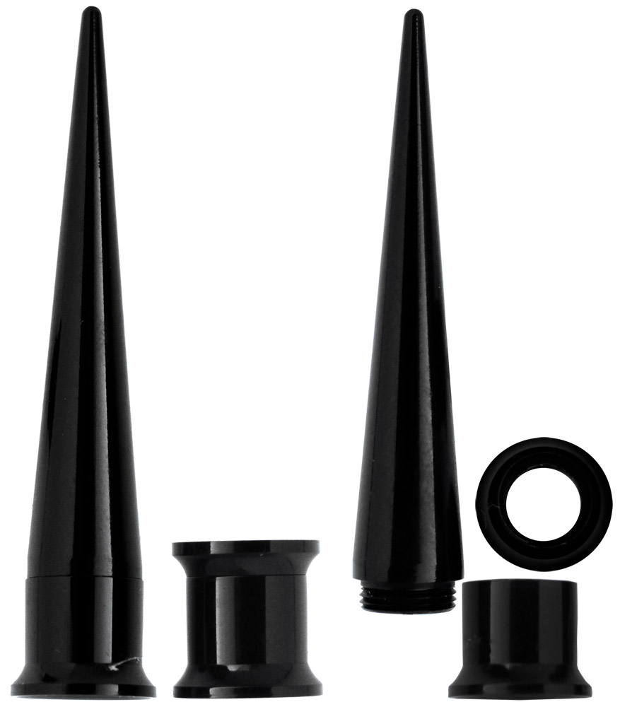 Bild von Acryl Ohr Piercing 2 in 1 Set, Flesh Tunnel und Dehner, schwarz