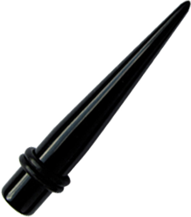 Bild von Ohrpiercing Dehn Spitze aus Acryl von 3 bis 16 mm Ø, schwarz